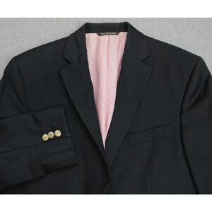 Vineyard Vines Blazer Mens Size 38R Black 100% Wool Notch-Lapel 2 Button Lined